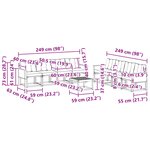 vidaXL Ensemble de canapés d'extérieur 9 pc Naturel et Crème