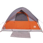 vidaXL Tente de camping à dôme 2 personnes gris et orange imperméable