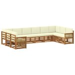 vidaXL Ensemble de canapés d'extérieur 7 pc Naturel et Crème