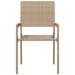 vidaXL Chaises empilables de jardin 2 Pièces Crème  Marron