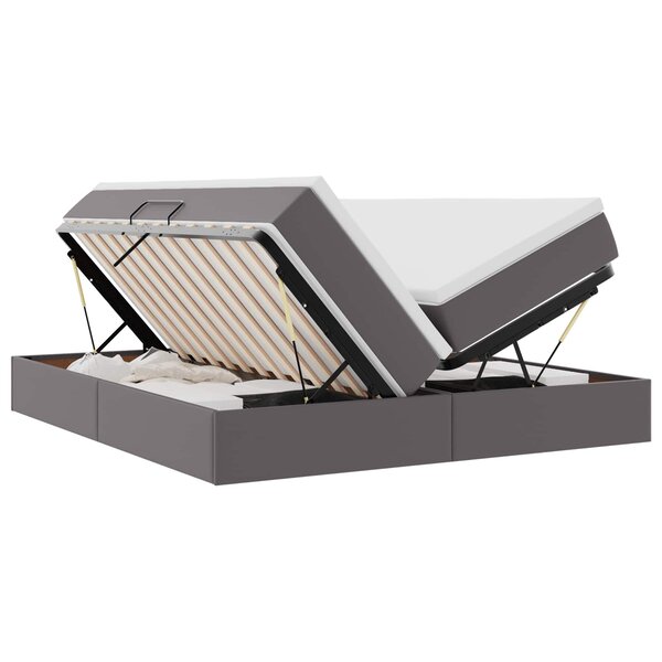 vidaXL Lit avec rangement et matelas avec stockage Gris 180 x 200 cm