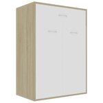 vidaXL Armoire à chaussures Blanc et Chêne sonoma 60x35x84cm Aggloméré