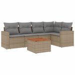 vidaXL Salon de jardin avec coussins 6Pièces mélange beige résine tressée