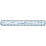 règle plate Triple décimètre Geometric en plastique transparent 30 cm à poignée MAPED