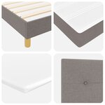 vidaXL Lit Box Spring avec Matelas Taupe 90x200 cm Tissu