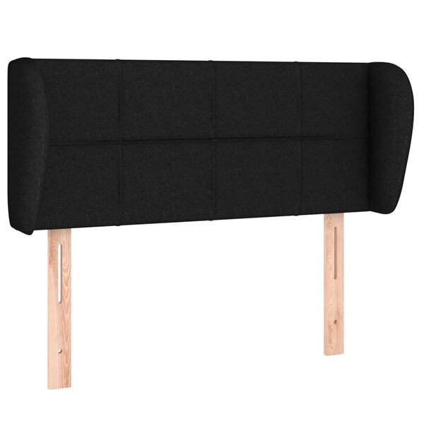 vidaXL Tête de lit avec oreilles Noir 93x23x78/88 cm Tissu