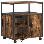 vidaXL Cabinet avec Station de Charge Chêne fumé 61 x 46 x 67 cm