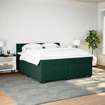 vidaXL Sommier à lattes de lit et matelas Vert foncé 200x200cm Velours