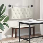vidaXL Tête de lit suspendue Avec lumière LED Crème Velours