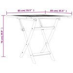 vidaXL Table pliable de jardin 85x85x76 cm Bois de teck solide