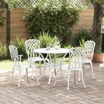 vidaXL Ensemble de salle à manger pour jardin 5 Pièces Blanc Aluminium