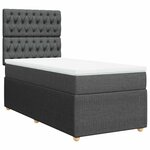 vidaXL Sommier à lattes de lit avec matelas Gris foncé 80x200 cm Tissu