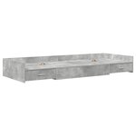 vidaXL Cadre de lit avec rangement avec tiroir Gris béton 90 x 200 cm