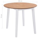 vidaXL Table à manger ronde à abattant MDF blanc