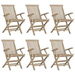 Salon de jardin meuble d'extérieur ensemble de mobilier 7 pièces gris bois de teck solide 02_0017435