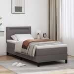 vidaXL Cadre de Lit avec Matelas Gris 100 x 200 cm Faux cuir