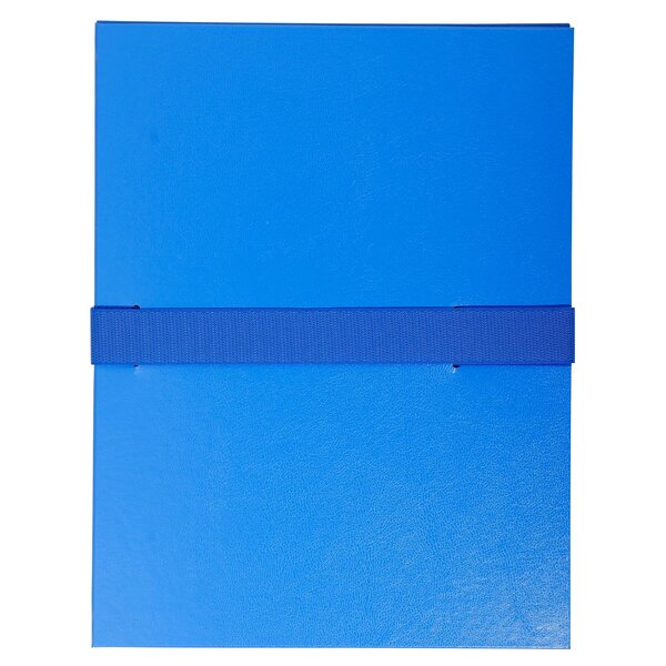 Chemise Extensible Balacron Sans Rabat Sangle Scratch - 24x32cm - Bleu - X 10 - Exacompta