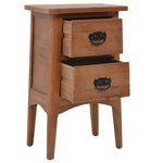 Vidaxl table de chevet bois de sapin massif  40 x 29 x 68 cm marron