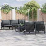 vidaXL Ensemble de canapé de jardin avec coussin avec oreiller 6 Pièces Anthracite