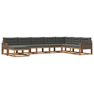 vidaXL Ensemble de canapés d'extérieur 8 Pièces Naturel et Anthracite