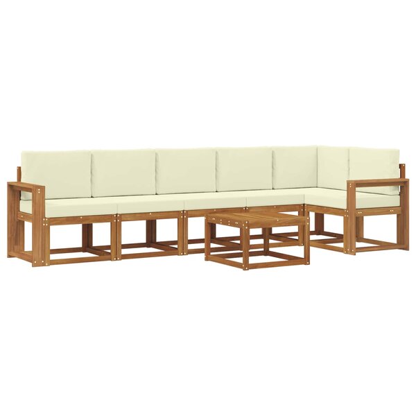 vidaXL Ensemble de canapés d'extérieur 7 pc Naturel et Crème