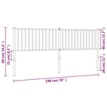 vidaXL Tête de lit métal blanc 193 cm