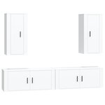 vidaXL Ensemble de meubles TV 4 Pièces Blanc Bois d'ingénierie