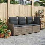 vidaXL Sofa de jardin avec accoudoirs et sofa d'angle 2 Pièce Rotin PE