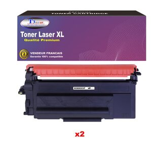 T3AZUR- 2x Toners compatibles avec brother MFC-L5710DN  MFC-L5710DW  TN-3600XXL Noir (11 000 pages)