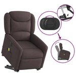 vidaXL Fauteuil inclinable de massage électrique Marron foncé Tissu