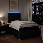 vidaXL Sommier à lattes de lit avec matelas noir 120x190 cm tissu