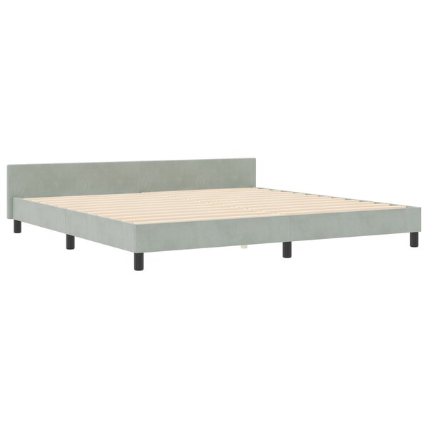 Cadre de lit vidaXL Gris clair 200x200 cm Velours