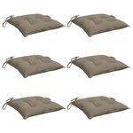 vidaXL Coussins de chaise lot de 6 taupe 40x40x7 cm tissu oxford