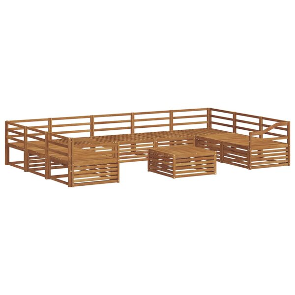 vidaXL Ensemble de canapés d'extérieur 10 Pièces Naturel
