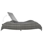 vidaXL Chaise longue double avec coussin Résine tressée Anthracite