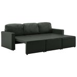 vidaXL Canapé-lit modulaire 3 places Gris Similicuir