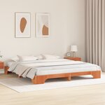 vidaXL Cadre de lit Marron ciré Bois de pin massif 180 x 200 cm