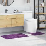 vidaXL Tapis de bain 2 Pièces Violet 50 x 50 cm Polypropylène
