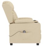 vidaXL Fauteuil inclinable électrique Crème Tissu