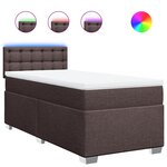 vidaXL Sommier à lattes de lit avec matelas Marron foncé 90x190 cm