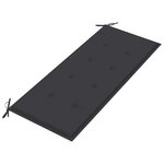 vidaXL Banc de jardin avec coussin anthracite 120 cm Teck massif