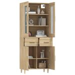 Vidaxl buffet haut chêne sonoma 69 5x34x180 cm bois d'ingénierie
