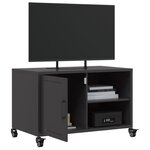 vidaXL Meuble TV noir 68x39x43 5 cm acier