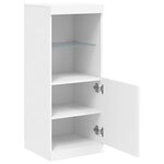 vidaXL Buffet avec lumières LED blanc 41x37x100 cm