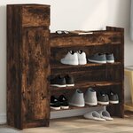 vidaXL Armoire à chaussures chêne fumé bois d'ingénierie