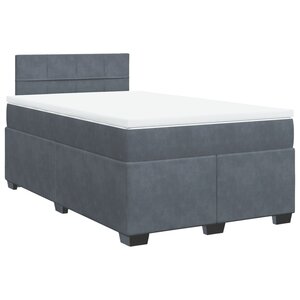 vidaXL Sommier à lattes de lit et matelas gris foncé 120x190cm velours