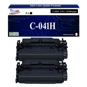 T3AZUR - 2x Toners compatibles avec Canon 041H (0453C002) pour Canon LBP312x MF522X MF525X Noir - 20 000p