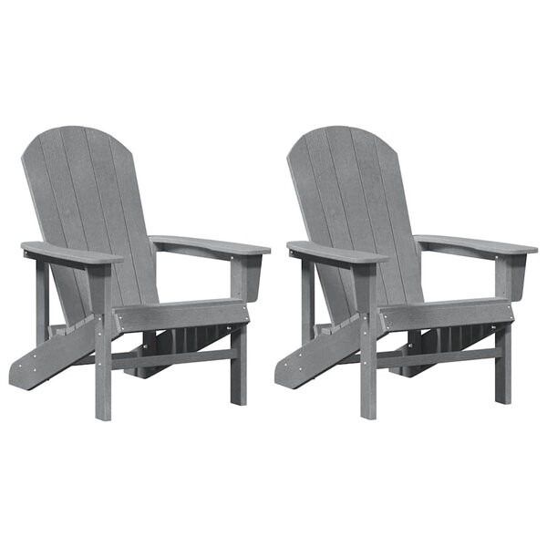 vidaXL Chaise de jardin 2 pc Gris clair Polyéthylène