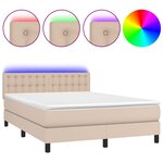 vidaXL Sommier à lattes de lit avec matelas LED Cappuccino 140x200 cm