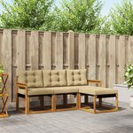 vidaXL Ensemble de canapés d'extérieur 4 Pièces Naturel et Beige